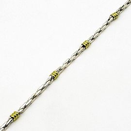 PULSERA PINCET FORCET CUDRADA,2  21CM /PLATA Y ORO